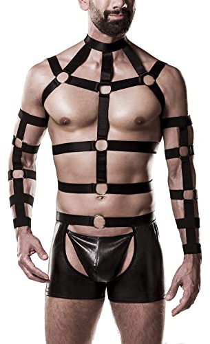Grey Velvet Herren 20050-002-005 Erotisches Set, Schwarz, S-M