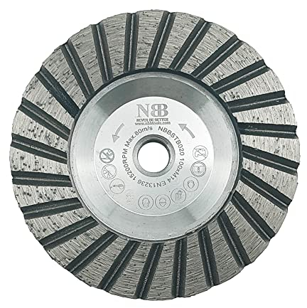 NBB Diamant-Topfschleifscheibe Diamant-Cup-Schleifscheibe Hochfrequenz-Schweißschneider Turboschleifen Aluminiumbasis mit M14 auf Granit Marmor Keramik Fliesen Porzellan Stein Beton Zement (1,100mm)