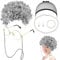 EMAGEREN 7 Stück Old Lady Kostüm Großmutter Cosplay Zubehör Set Oma Perücke Perücke Kappe Oma Perücke Kostüm Set Oma Brille Brillen Ketten Armband Perlenkette, Alte Dame Cosplay Set Kostümzubehör