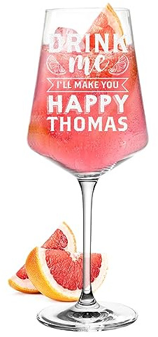 Leonardo Puccini Aperitif Glas 560 ml mit Gravur - Geschenk zum Jahrestag und Geburtstag - personalisiertes Cocktailglas - geeignet für Sarti, Aperol, Lillet, Wein und Sangria