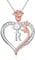 TINGN Rose Heart Necklace Gifts for Women Wife, Rose Love Heart Necklace Initial R Necklaces Jewelry for Teen Girls Bridesmaid Gifts Birthday Gifts for Her Women Girlfriend Mom Daughter