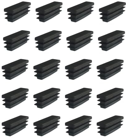 KHIRY 24 Pièces Embout à lamelles rectangulaire Meubles Chaise Jambe Pied Couverture Cap Tubes Inserts Embout