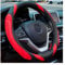 JNNJ Lenkradbezug Auto, Mikrofaser-Leder-Lenkradabdeckung, Sport Anti Rutsch Universal 38cm Lenkradbezug, Lenkrad Abdeckung Echtes Leder Breathable Anti Slip(Schwarz/Rot)