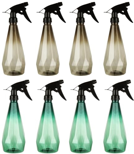 DAJAVE 8 Stück Sprühflaschen 500ml Zerstäuber Leere Sprühflasche mit Verstellbare Sprühkopf, Pflanzen Wasserspritze Blumensprüher Sprühflaschen für Pflanzen, Leere Sprühflaschen zum Befüllen