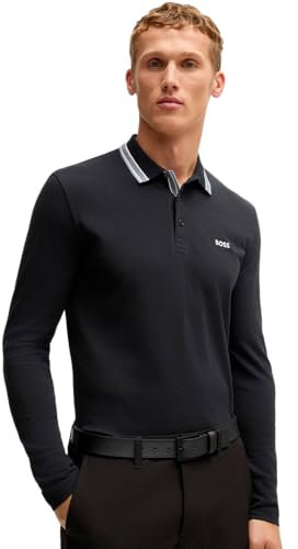 BOSS Mens Plisy Contrast-Logo Polo Shirt in Cotton piqué