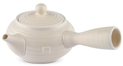 Teeladen Herzberg MAOCI Kyusu - Teiera con manico laterale, 550 ml, colore: crema, 46005