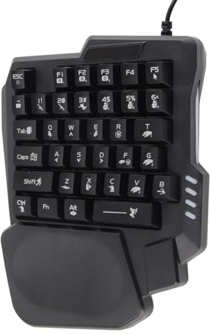 Tastiera da Gioco a 1 Mano Tastiera da Gioco a 1 Mano Tastiera da Gioco a 1 Mano per Giochi, Tastiera Cablata USB per K13, Mini per Giochi, Tastiera e Mouse da Gioco a 1 Mano