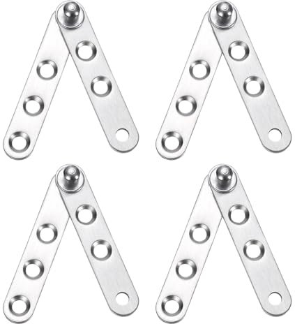 QUARKZMAN 4 Stücke aus kleinen Edelstahl Stahl 360-Grad Drehbare Versteckte Scharniere Tür Drehgelenk Scharniere Edelstahl Schubladen Fenster Tür Zubehör für Schränke