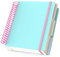 Yarotm Spiralblock A5 Kariert - Notebook Notizbuch 240 Seiten/120 Blätter - 90GSM Kariert 5mm Notizheft A5 - Notizblock A5 Spiralbindung - 16.3x20.5cm Reisen Tagebuch Diaries, Seeblau