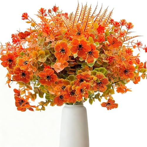 10 mazzi di fiori artificiali autunnali bouquet artificiale autunnale resistente alle intemperie piante autunnali da balcone fiori artificiali autunnali come veri decorazione autunnale per il giardino