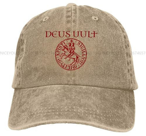 OAUMJIIL Moda Deus Vult Crusader Sigil Gorras de béisbol Gorra de Visera Caballeros Templarios Sombreros de sombrilla para Hombre