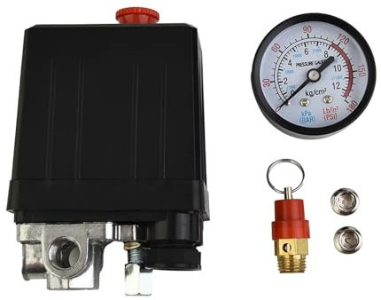 175psi 4 ports compresseur d'air pressostat régulateur de collecteur + soupape de sécurité pièce pneumatique interrupteur de compresseur d'air bouchons d'obturation 1 pièces