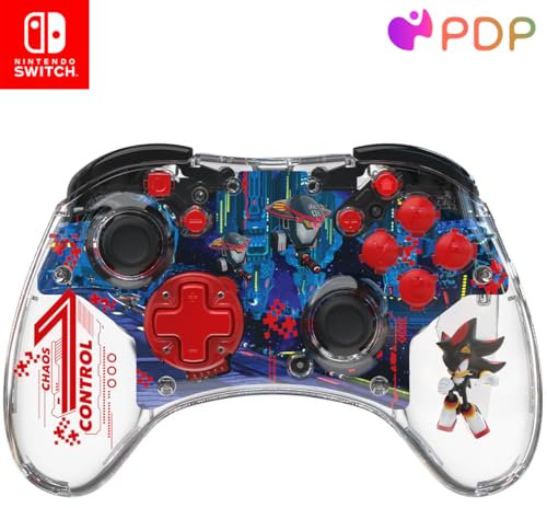 PDP REALMz™ Wireless Nintendo Switch Pro Controller, Rechargeable LED, Licensed for Nintendo Switch|Lite|OLED: Sonic Shadow Space Colony ARK (with Full Motion Controls)