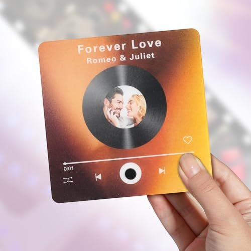BSOON Musik Kühlschrankmagnet Fotomagnet, Album Musik Magnete können Lieder Spielen, Dekoration Geschenk für Paare Weihnachten Valentinstag (Spotify Musik)