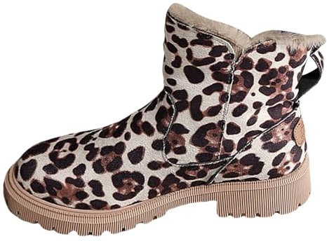 Ladies Cowboy Boots Size 6 Winter Boots Size 4 Winter New Padded Short Tube Hair Mouth Snow Boots Women Warm Big Yards Side Zip Suede Cotton Boots Boots Women Size 5 Long Winter Boots (Rose Gold, 5)