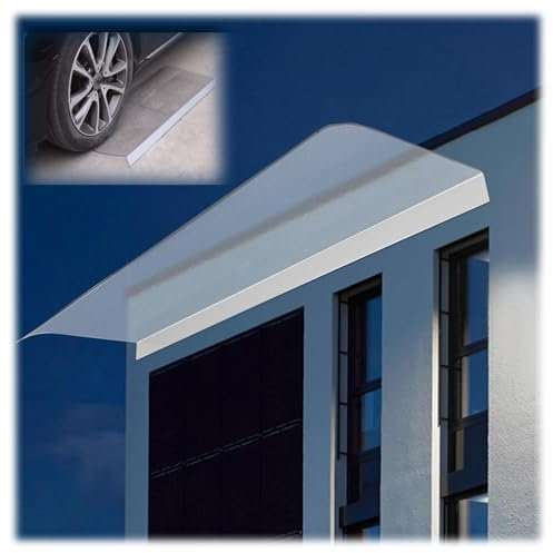 Outdoor Polycarbonate Door Canopy Awning Wall Mounted Window Rain Shelter for Entry Door Garden Sun Protection with UV Snow Rain Shield 40x80cm