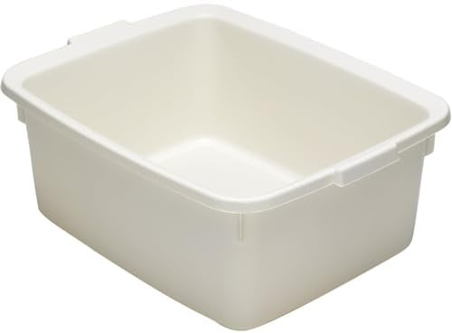 AMK® Addis 12L Rectangular Bowl Linen Colour BPA Free Washing Up Bowl with Lifted Base for Sinks