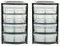RelianceUK 4 Tier Mini Plastic Storage Drawers (Pack of 2) | Space Saving Home Kitchen Office File Stationary Desk Organiser | Desktop Table Top Unit Cabinet Drawer | (26.5 X 19.3 X 40CM)(4 Tier)