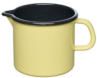 Riess, 0040-002, Schnabeltopf ø 12cm, LEMON, Gelb, Emaille, Vol. (rec.): 1,0 Liter, Made in Österreich, LBH: 18,7x13,5x11,5cm, 0,430kg, Kanne mit Henkel, Deckel, Induktionskocher kompatibel