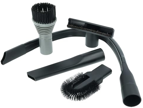 vhbw 5-tlg. Düsen-Set kompatibel mit Kärcher T 7/1 | T 9/1 BP, T 7/1 eco!effiency, T 201 Staubsauger - 32 mm Schwarz Grau