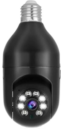 Asyduey Telecamera IP E27 Lampadina 1080P Wireless Full Color Visione Notturna Monitoraggio Umano Automatico Video Sorveglianza di Sicurezza Telecamere PTZ