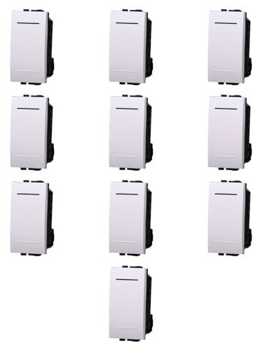 10x Invertitore 16A, Moduli Bianchi, Compatibile Con BTicino Living, frutti, interruttori, pulsanti, deviatori, dimmer, sensori, PIR, buzzer, Per Placche originali e compatibili