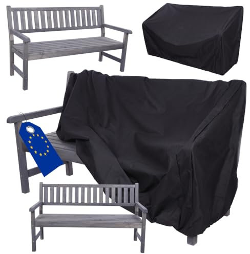 MODO24 Gartenbank aus Holz, Schutzhülle aus Cordura, Parkbank, Gartenmöbel, Sitzbank, Bank Friesenbank, Holzbank, 3-Sitzer, In- & Outdoor, FSC-Holz, Abmessungen 90x154x70 cm, Farbe: Grau