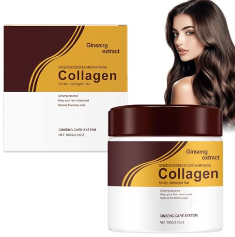 Clawrex Collagen Haarmaske, 100g Kollagen Haarmaske, Repair Hair Mask Für Trockenes & Geschädigtes Haar, Intensive Pflege, Für Glänzendes & Geschmeidiges Haar, Nährende Feuchtigkeit Hair Mask