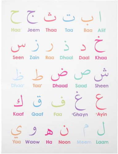 NOLITOY Arabisches Alphabet Poster FüR Kinder 16X12 Zoll FrüHpäDagogisches Lernplakat Kinderzimmer Dekoration Spiel Buchstaben Lernen Vorschule Klassenzimmer Wandbild