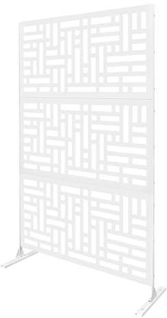 XUEMANSHOP Paravent, 120x40x190cm Dekorativer Raumteiler mit Ständer, Metall, für Terrasse, Hof, Hinterhof, Balkon