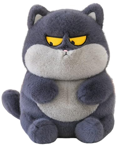 Xiyocadt Kuscheltier Katze, PlüSchtier Katze Ultra Weicher Cartoon Plush Flauschiges Stofftier Kuscheltier Klein Katzen, Geeignet Zum Umarmen Und Spielen Geschenk (35cm,Schwarz)