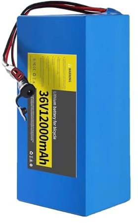 Batterie Lithium-ION 36V 12Ah 10S4P pour vélo électrique avec Chargeur BMS intégré Étanches en PVC Carte De Protection Intégrée pour Moteur de vélo électrique 200-800 W 36V 12Ah,T+DC