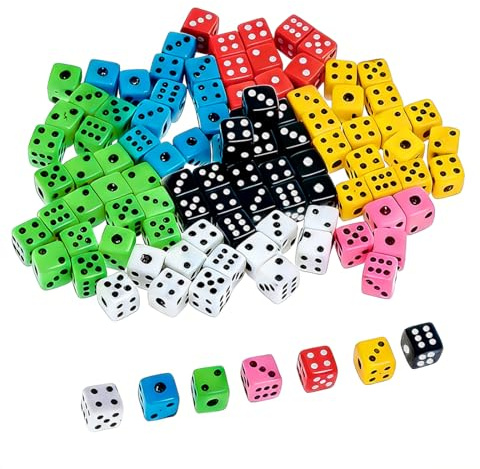 UYVPAER 70 Stück D6-Mini-Würfel, 8Mm, Vielfältige Farben, Ideal Für Casino-Themen, Brettspiele, Mathematikunterricht Und Partys, Quadratische Form, Robustes Abs-Material
