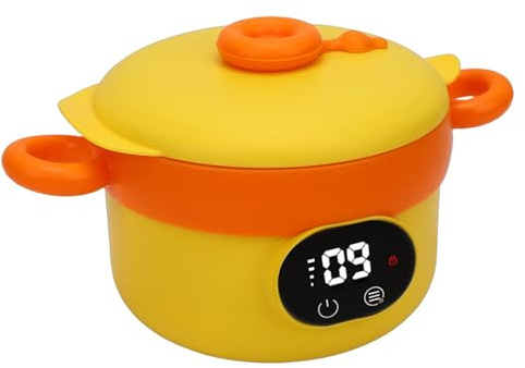Eacam Ciotola Elettrica Riscaldante per Pappe, Scaldapappa per Neonati, Ciotola L'alimentazione Infantile, Controllo Intelligente della Temperatura, Temperatura Costante, Ciot (Giallo)