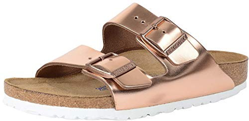 Birkenstock Arizona SFB Mules/Zoccoli Donna Oro Mules Scarpe, Pelle Rame Metallico, 37 EU