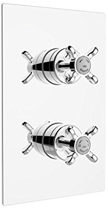 Bristan N2 SHCDIV C 1901 Recessed Thermostatic Dual Control Shower Valve with Integral Two Outlet Diverter, Chrome