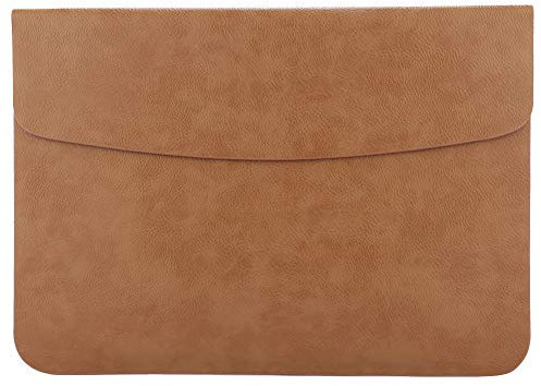 Laptop Sleeve Bag, PU Leather Protective Notebook Case Cover,Yellow,2018 New MacBook 13 Inch