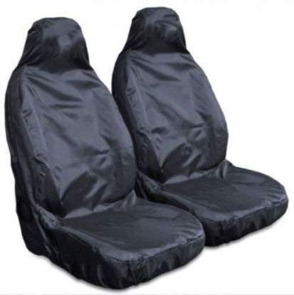 HMS For Toyota Hi-Lux 4x4 - Heavy Duty Black Pair Waterproof Car Front Seat Covers Protectors - 2 x Fronts