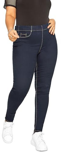 Yours for Good Curve Stretch Blue Pull On Jenny Jeggings - Women's - Plus Size Curve