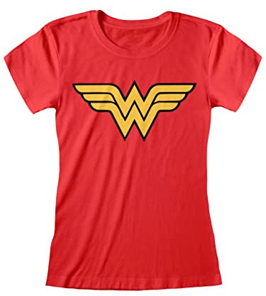Wonder Woman Men Dc Logo Fitted T-Shirt M, Multi-Coloured, M