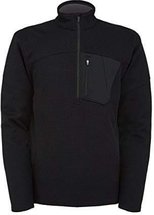 Spyder Men's Bandit Half Zip Fleece Jacket, Black, Large