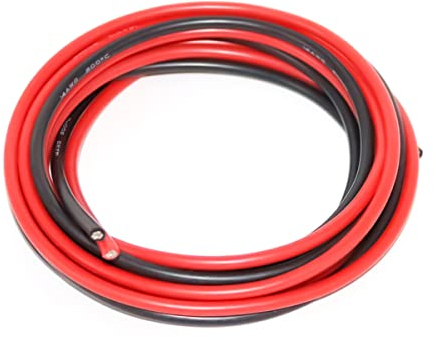 FLY RC Cable de Silicona de Calibre 14 10 pies Rojo y 10 pies Negro Cable Flexible de Cobre Trenzado 14 AWG