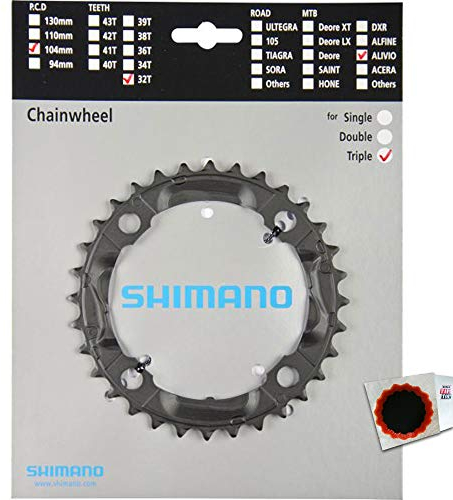 SHIMANO Kettenblätter ALIVIO FC-M430 32 Zähne 104mm Stahl schwarz Fahrrad