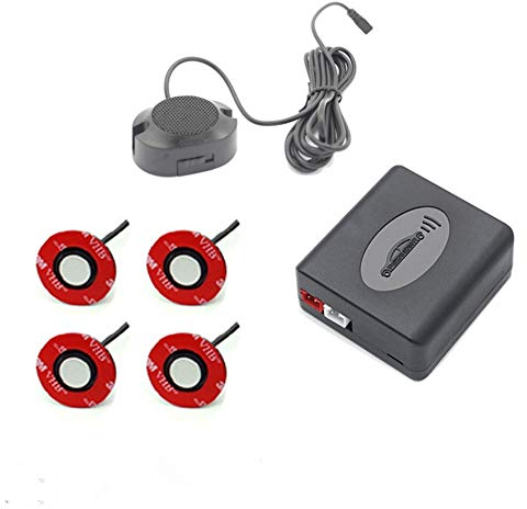 Auto-Umkehrradar, Parkplatz Sensor Reverse Backup Radar System mit 4 Parksensoren und Alarmsummer Universal 12 V Parkradar Erkennungssystem-Kit Auto PDC Parksensor Ultraschall Sensor,Schwarz