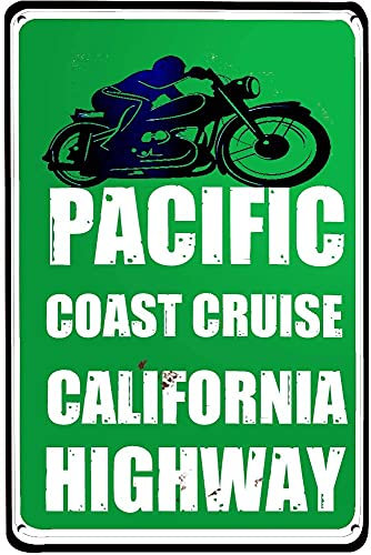 California 1 PCH Pacific Coast Highway Lustiges Metallschild Retro Wanddekoration für Bars, Restaurants, Cafés, Pubs, Schild Geschenk für Frauen und Männer, 20 cm x 30 cm, Metallschild CF-3