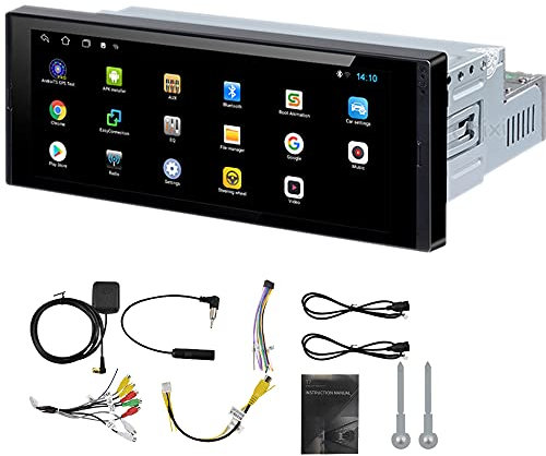 PolarLander Android Autoradio 1 DIN 6.9 Pollici Touch Screen Autoradio con Navigazione GPS Stereo Auto Bluetooth Ricevitore FM Supporto Telefono Mirror Link, con Doppia Interfaccia USB
