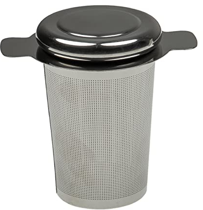 vhbw Teesieb kompatibel mit Vorwerk Thermomix TM5, TM6 Küchenmaschine - Teefilter mit Deckel, Edelstahl, für 1-2,2 Liter Tee, Silber