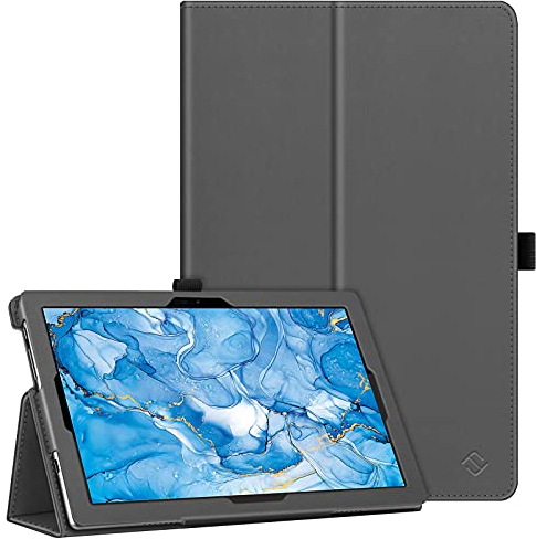FINTIE Hülle für TECLAST P20HD/ M40/ M40SE/ YESTEL T5 Tablet/Dragon Touch Notepad 102/ Blackview Tab8 10,1 - Kunstleder Folio Schutzhülle Case Cover Standfunktion und Pen Loop, Space Grau