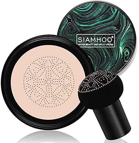 SIAMHOO CC Cream Air Cushion Foundation volle Deckkraft Grundierung und Pilz Luftkissen CC Creme für makelloses Make up,gleichmäßiger Hautton 20 g - Ivory