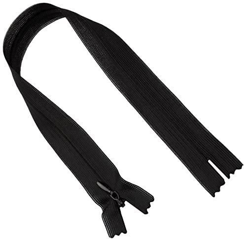 Aerzetix - C61004 - Set di 10 Cerniere Invisibili 35cm Non separabili - Cerniera Lampo - Colore Nero - pelletteria Jeans Pantaloni Vestito Gonna Abbigliamento Cucito